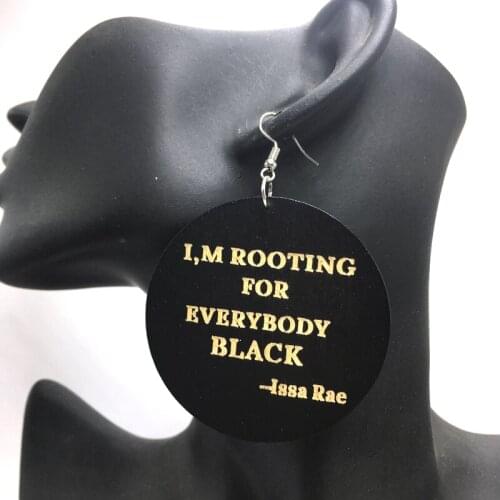 Free shipping I'm Rooting Wooden Earrings