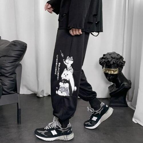 Pants Men Fashion Casual Loose Solid Harem Pants Wide Leg Elasticated Pants Fitness Elastic Trousers Hip Hop Pants Men