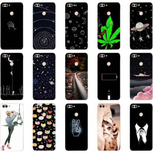 H Huawei P Smart Case TPU Soft Silicone Transparent Back Cover Phone Case Huawei P Smart Cover FIG-LX1 Enjoy 7S Case