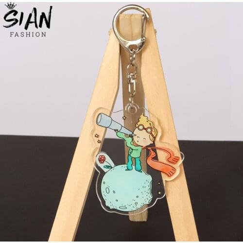 The Little Prince Keychain Cute Fox Rose Don't Be a Boring Adult Le Petit Prince Anime Acrylic Key Chains Men Women Kids Gifts