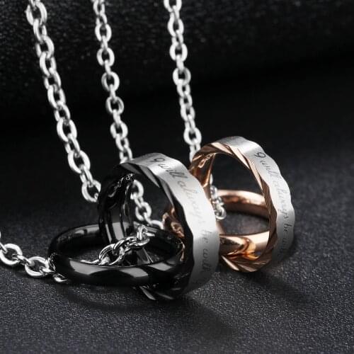 Cyue 316L Stainless Steel Exquisite Pendant Will Always with you Necklace Valentines Day Gift Charm For Men Women Jewelry