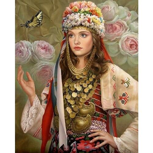 YIKEE diamond painting Beautiful girl,diamond paintings mosaic picture,3d embroidery Y1634