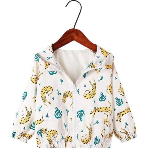 2021 Spring Summer Baby Tops Clothes Baby Jackets Dinosau Print Baby Boys Outerwear & Coats 1-6T Hooded Jackets for Baby Boys