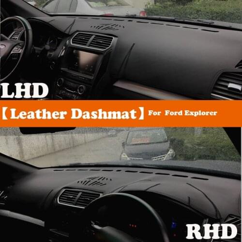 Leather Dashmat Accessories Car-Styling Dashboard Covers Pad Dash Mat Sunshade For Ford Explorer 2011 2012 2013 2014 2015-2018