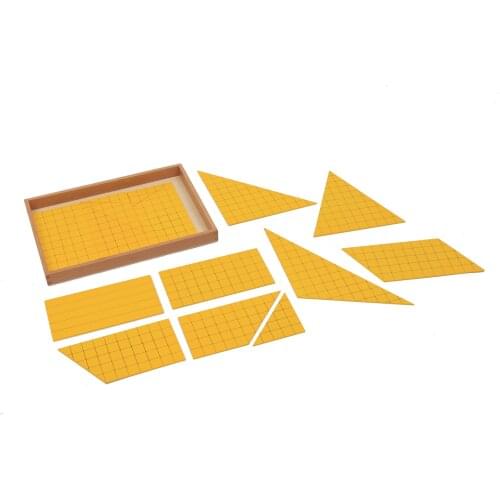 Yellow Triangles for Area Montessori Materials for Elementary Mathematics Toys to Learn Area Calculation Wooden Montessori Toys