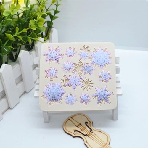 Luyou Lovely Christmas Snowflake Fondant Molds 3D Silicone Chocolate Mould Cake Decor Cake Decorating Tools FM039