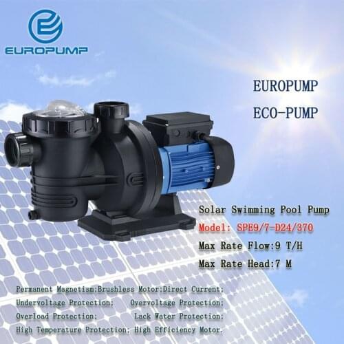 EUROPUMP MODEL(SPE9/7-D24/370) DC solar power swimming pool pumps garden pump 2 years warranty high flow rate solar surface pump