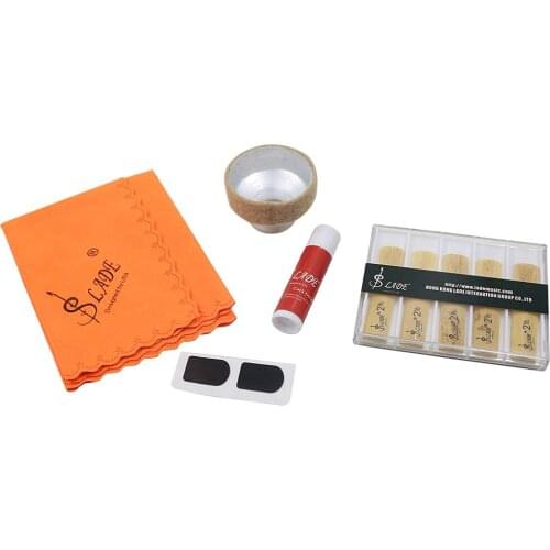 Soprano Saxophone Accessories Kit 5 In 1 Cork Grease Cleaning Cloths