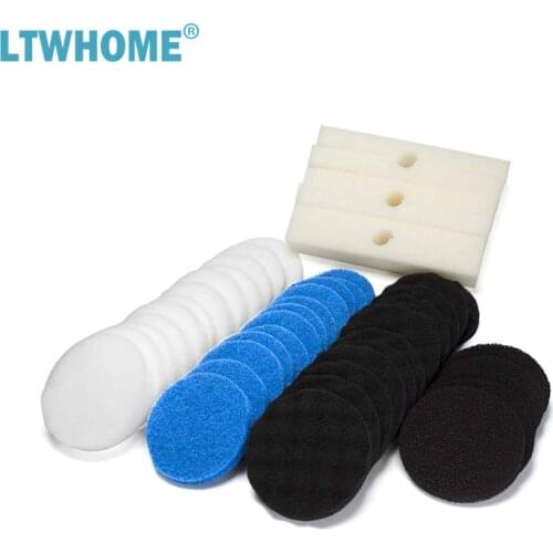 LTWHOME Value Pack of Foam Filters, Fine Filters, Carbon Filters, Bio-Foam Filters and Polishing Pads Fit for Fluval FX4/FX5/FX6