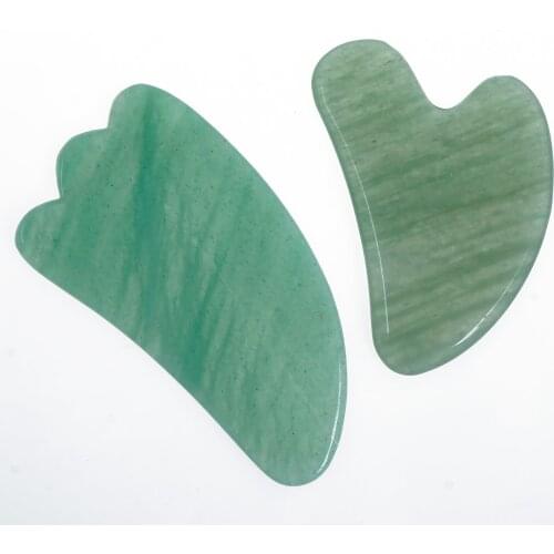 Jade Gua Sha Massage Tool Light Green Jade Guasha Massaging Stone, Anti-aging Body Facial Neck Massage Board