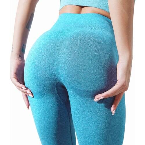 New Smiley Seamless Knitted Hip-Lifting Moisture Wicking Yoga Sports Fitness Sexy Hip-Bottomed Womens Tights
