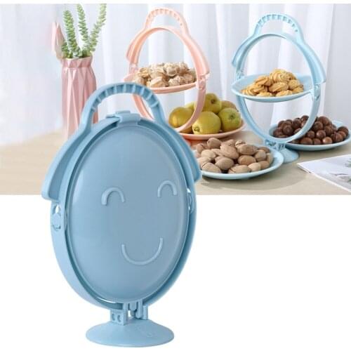 Smile Face Cake Stand Plates Plastic Snack Plate Candy Dish Seeds Nuts And Dry Fruit Storage Box Wedding Candy Dessert Tray