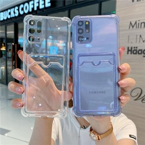 Shockproof Phone Case for Samsung Galaxy S20 S21 S10 Plus Ultra S 21 Note 20 10 A72 A52 A32 A12 A22 A82 S21 FE Case Card Holder