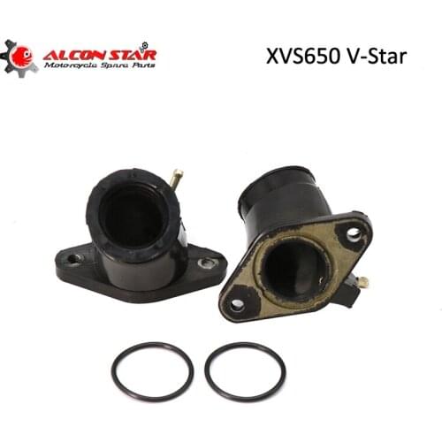 Alconstar- 2Pcs/Set Rubber Motorcycle Carburetor Intake Manifold Pads Holder Boot Joint For Yamaha XVS650 V-Star 1998-2016 Race