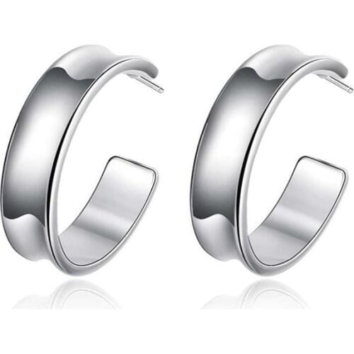 BABYLLNT 925 Silver Round Shape Stud Earrings For Woman Wedding Engagement Fashion Party Charm Jewelry Gift
