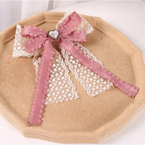 Bow Ribbon Hairpin Butterfly Hair Tongs Pin Grip Lace Fabric Spring Hair Clip Handmade Barrettes for Women Girl Hair Accessories