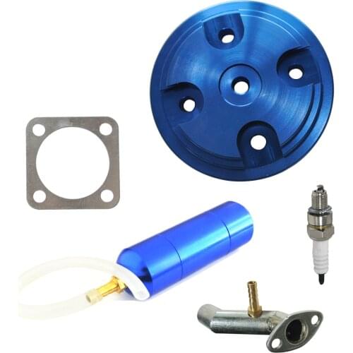 Blue CNC Cylinder Head Cover Power Boost Bottle For 80cc Motorized Bike Engine