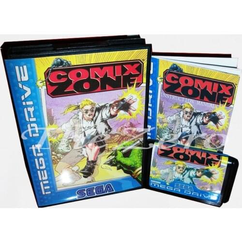 Memory Card Comix Zone With Box and Manual Book for 16 bit Sega Megadrive Video Game Card MD for Genesis mortal