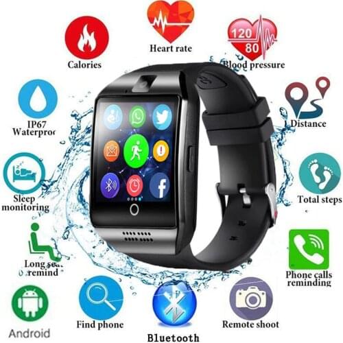 Smart Watch With Camera Q18 Bluetooth Smartwatch SIM TF Card Slot Fitness Activity Tracker Sport Watch For Android
