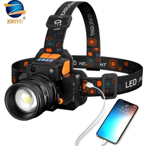 T6 LED Headlamp Sensor Headlight Rechargeable Ultra Bright Long Range Focusing Night Fishing Flashlight Outdoor White Light