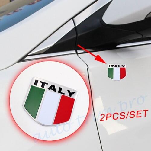 Universal Pair Car Auto Badge Door Body Sticker Decal Italia Country Nation Shield Flag Emblem Decorate Exterior Accessories