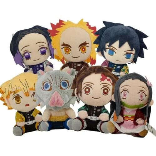 20CM Japan Anime Demon Slayer Tanjirou Nezuko Plush Doll Toy Kimetsu no Yaiba Zenitsu Hashibira Inosuke Shinobu Giyuu Soft Toy