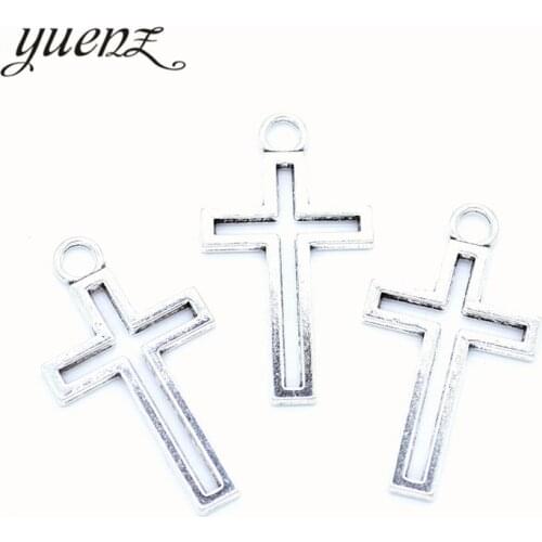 YuenZ 10pcs New Product Antique silver color cross Charms Pendant Jewelry Metal Alloy Jewelry Marking 39*21mm T101
