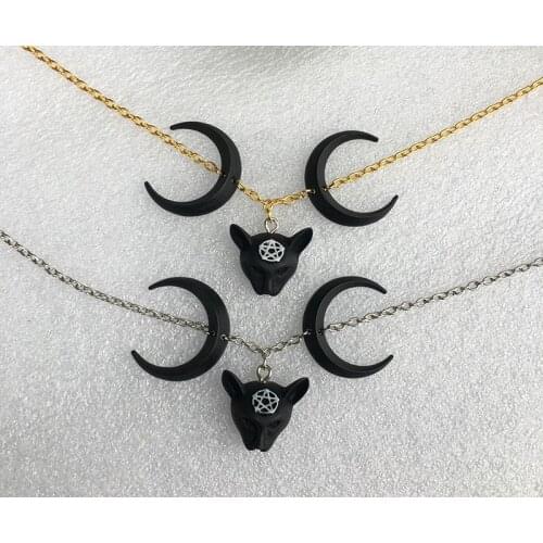 Moon Cat Jewelry 3D Resin Cat Necklace Moon Cat Necklace Luna Cat Necklace Moon Lover Cat Moon Jewelry
