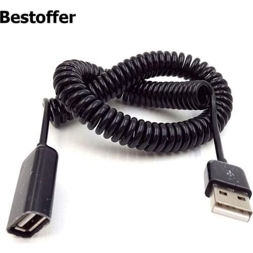 10ft 3M Coiled USB 2.0 A Male plug to USB A Female Extension Spiral Cable Cords