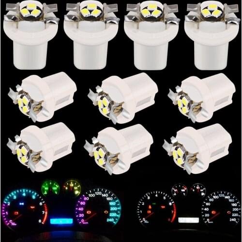 10Pcs New T5 B8.5D 509T Super Bright LED Bulbs Auto Dashboard Indicator Instrument Light B8.5 Car Gauge Speedo Dash Cluster Lamp