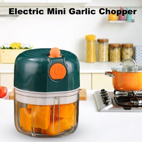 250ml Electric Mini Garlic Chopper 3 Blades USB Charging Food Grinder Portable Food Processor For Pepper Vegetable Mincer 2021
