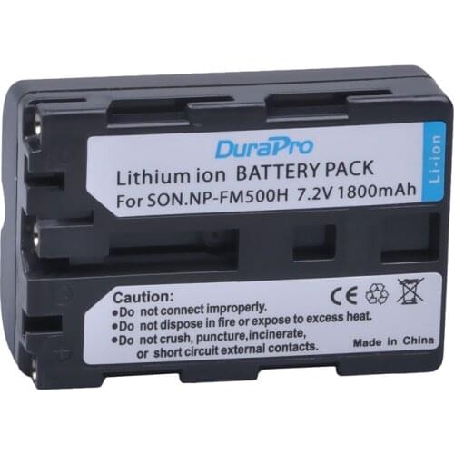 DuraPro 1pc 1800mAH 7.2V NP-FM500H NP FM500H Rechargeable Camera Battery For Sony A57 A65 A77 A99 A350 A550 A580 A900