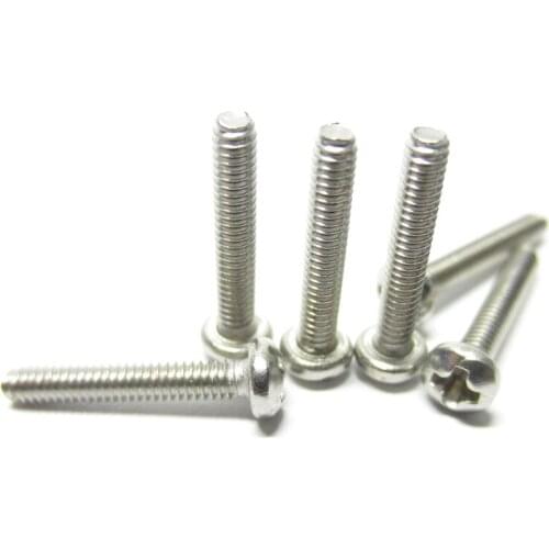 50Pcs M2 M2.5 M3 M4 ISO7045 DIN7985 GB818 304 Stainless Steel Cross Round Head Bolts Phillips Screws