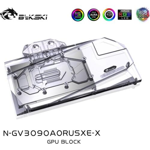Bykski GPU Water Block for Gigabyte AORUS Geforce RTX 3090/3080 XREME 24G / 10G, N-GV3090AORUSXE-X
