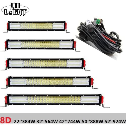 CO LIGHT Led Bar 22 Inch 32 42 50 52'' 8D Rampe Led 4-Rows Light Bar Combo Beam for Off Road Tractor Lada Niva 4X4 Truck 12V 24V