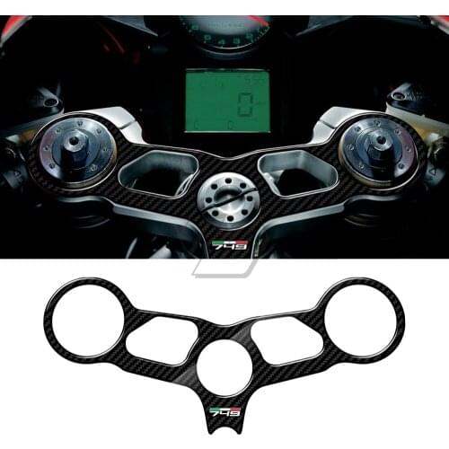 For Ducati 749 Models 3D Carbon-look Upper Triple Yoke Protector Tank Pad
