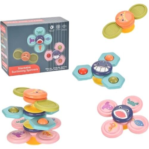 Early Education Toys for Toddler Baby Suction Cup Spinner Toy Spinning Gift Dining Table Travel 1-3 Safe Interesting 69HE