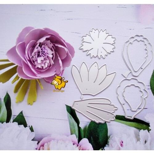 Chinese Rose Flower Cut Dies Metal Template for Embossing Stencil DIY Paper Album Gift Card Making Scrapbooking New Dies 2020