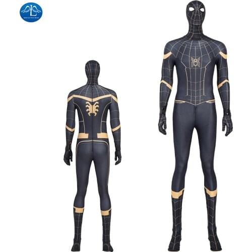 ManLuYunXiao Spider Cosplay Costume No Way Home Peter Parker Costume Mens Zentai Suit Jumpsuit Black Halloween Custom Made