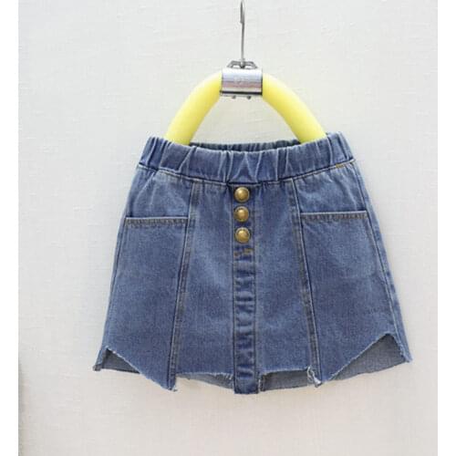 2019 Summer Toddler Teenage Big Girls Denim Skirts Children Clothes Girl Skirt Jean A-Line Kids Bottoms Jeans 2 3 4 5 6 7 Years