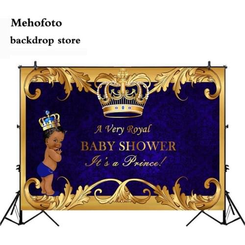 Neoback Baby Shower Photography Background Royal Boy Blue Baby Newborn Decoration Pattern Custom Background for Photo
