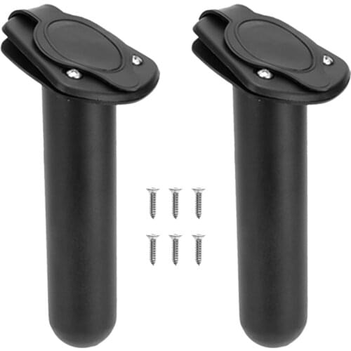 MagiDeal Marine 2 Pieces Fishing Rod Holder with Cap for Boat Kayak Canoe - Flush Mount Fishing Tackle Rafting Accessories