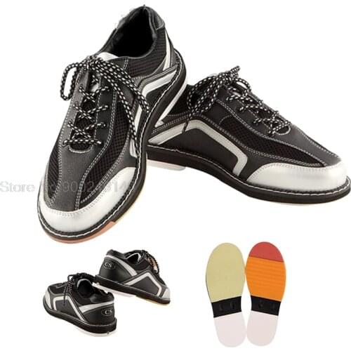 Mens Breathable Bowling Shoes Anti-slip Sole Professional Sneakers Unisex Lightweight Anti-Slip Trainers Walking Shoes 35-46