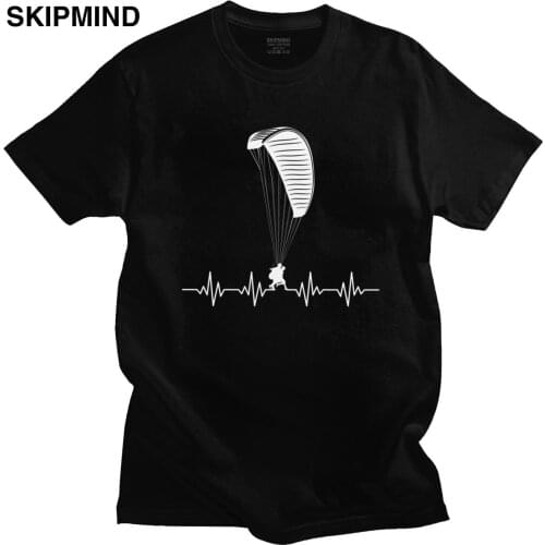 Mens Vintage Paraglider Paragliding T Shirt Short Sleeve Pure Cotton Tee Crew Neck Casual Paramotor Parachute T-shirt Apparel