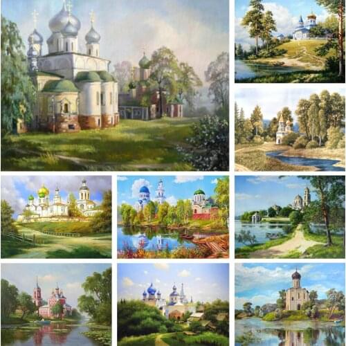 5D DIY Castle Art Diamond Painting Cross Stitch Kit Full Square Full Diamond Embroidery Rhinestone Picture Mosaic Decoration