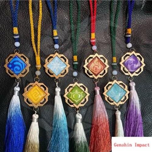2021 new game Genshin Impact two-dimensional animation gods eye accessories props exquisite waist double-sided pendant