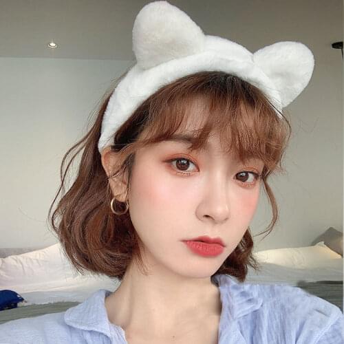 Cat Ear Wide Hair Hoops Wash Face Plush Hairbands Lovely Girls Headwear Women Headbands Female Hair Accessories Cute Head Bands