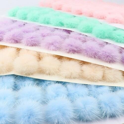 80pcs/card Fluffy Real Mink Pompoms Fur Balls 30mm Soft Fur Pom Poms 3cm DIY Pompony Earrings Garment Headwear Hats Accessories