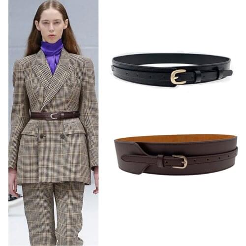 Punk PU Leather Belt Wide Pin Buckle Corset Strap Women Girls High Black Waistband Leisure Dress Coat Clothing Decoration Belts