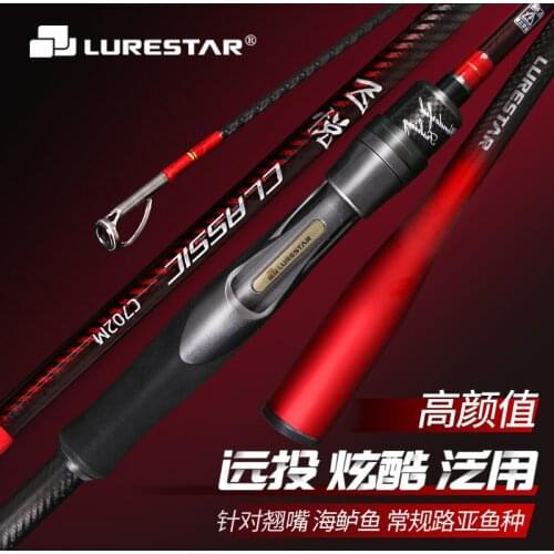 Lurestar New Fishing Rod 1.98-2.58M Carbon Handle Spinning/casting Rod Bass Rod Sea Guides Cross Carbon 2 Sections Fishing Rod